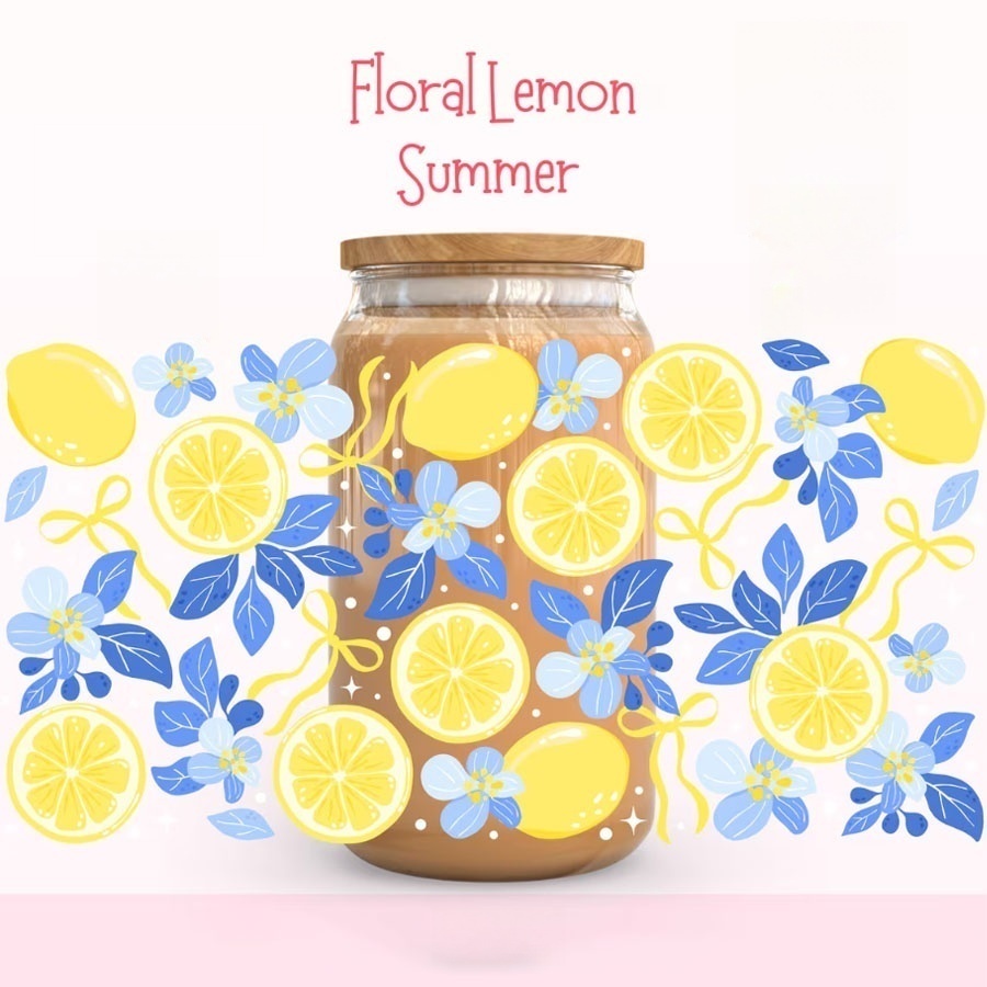 Lemon Floral UV DTF Transfer S - Espresso Shot Glass 评论和价格